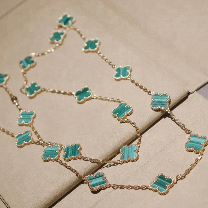 [ゲイル]クローバー 20モチーフ マラカイト ゴールド