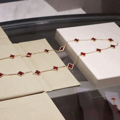[GALE]CLOVER 20 MOTIFS CARNELIAN NECKLACE