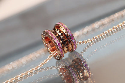 [GALE]ZERO 1 ROCK PINK GOLD PINK DIAMOND NECKLACE