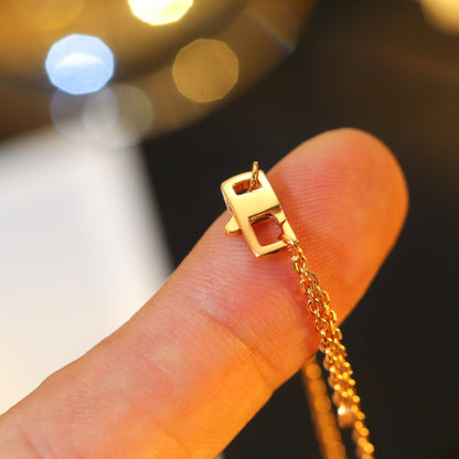 [GALE]Stern- und Sonnen-Diamant-Halskette aus Roségold