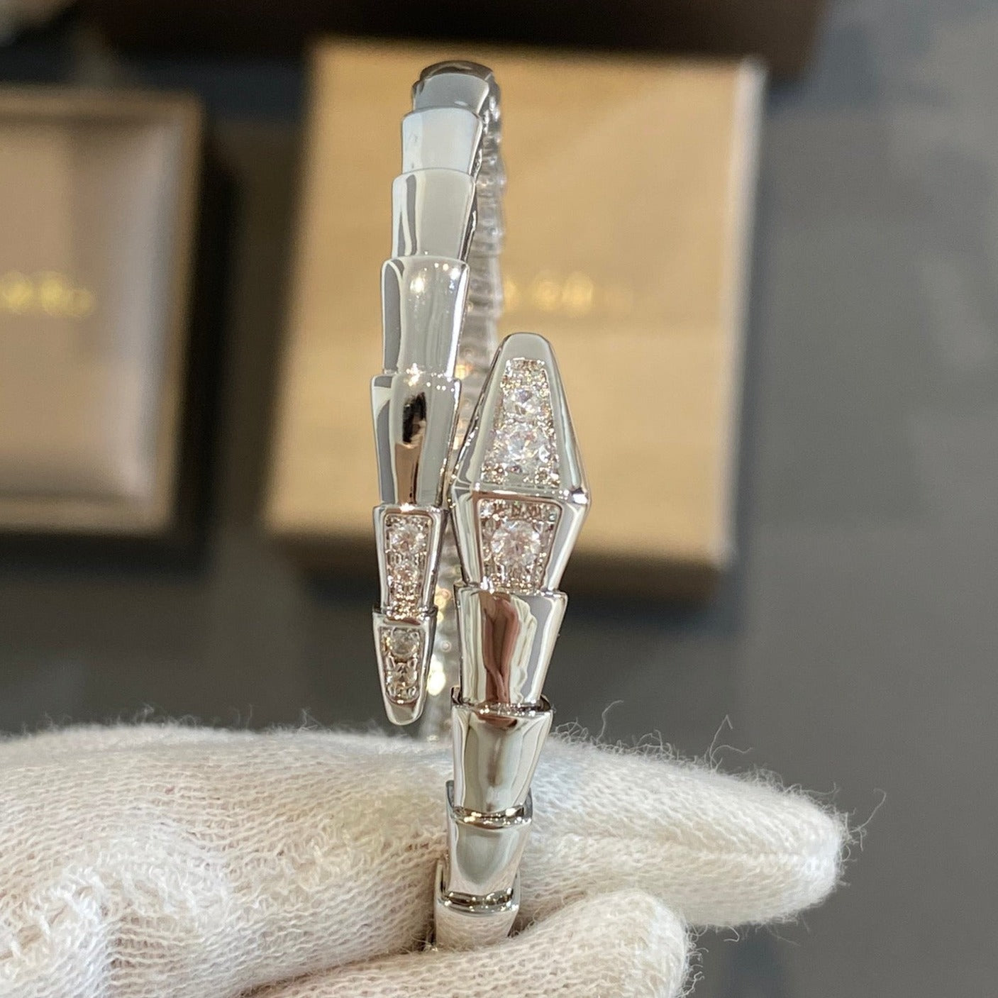 [GALE]SERPENTI BRACELET DIAMONDS SILVER