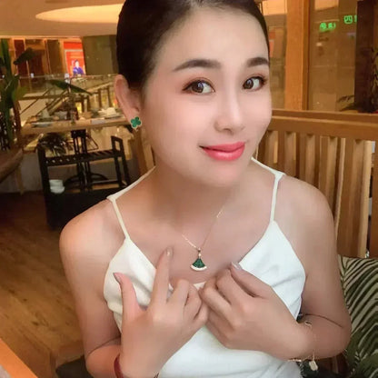 [GALE]CLOVER MEDIUM 1 MOTIFS MALACHITE OHRRINGE