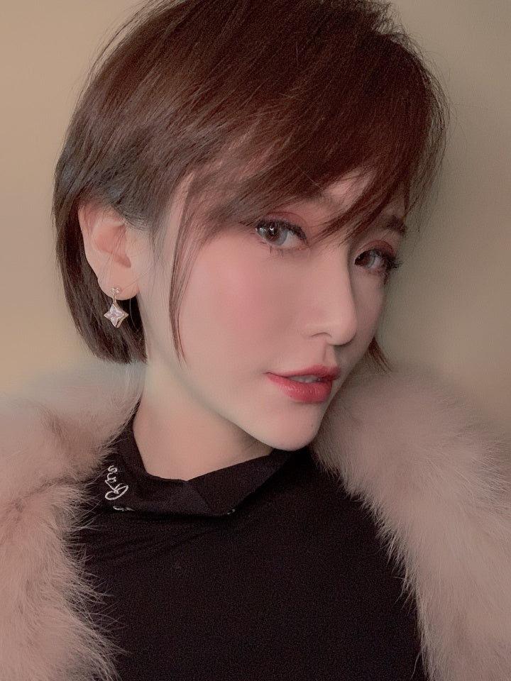 [GALE] DOPPELTE STERNE, ROSA GOLDENE MOP-OHRRINGE