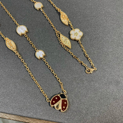 [GALE]LUCKY SPRING 15 MOTIFS GOLD NECKLACE
