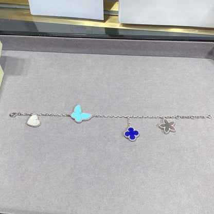 [GALE] GLÜCKSFRÜHLINGS-SILBERARMBAND MIT 4 MOTIVEN