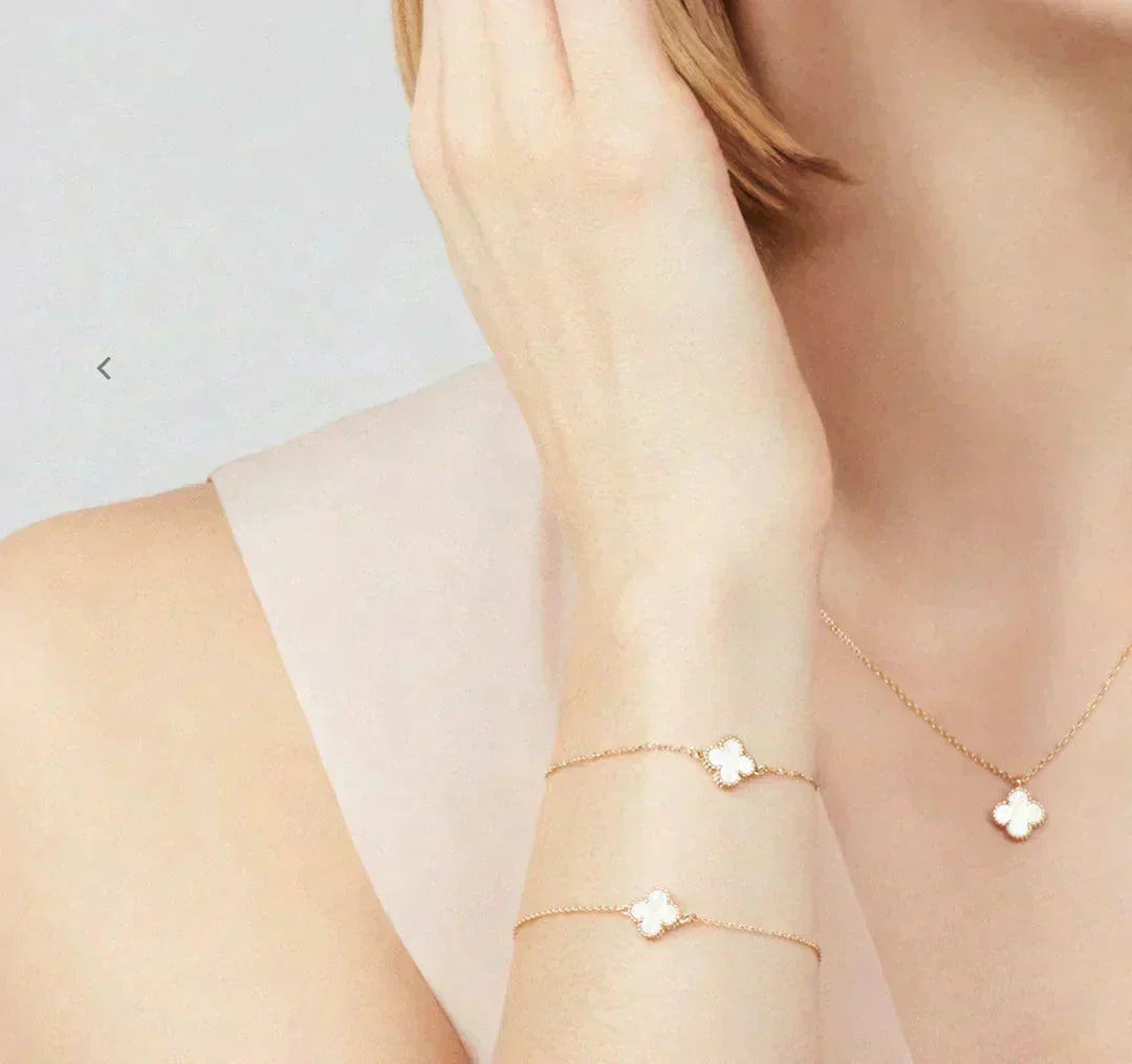 [GALE]クローバー ミニ 9.5mm ホワイト マザーオブパール ネックレス