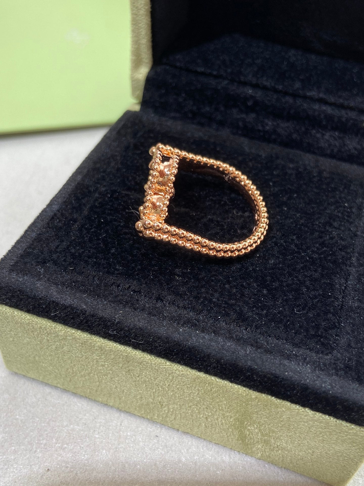 [GALE]CLOVER RIVERSIBLE ROSE GOLD RING