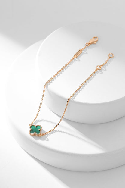 [GALE]クローバーブレスレット マラカイト 1モチーフ