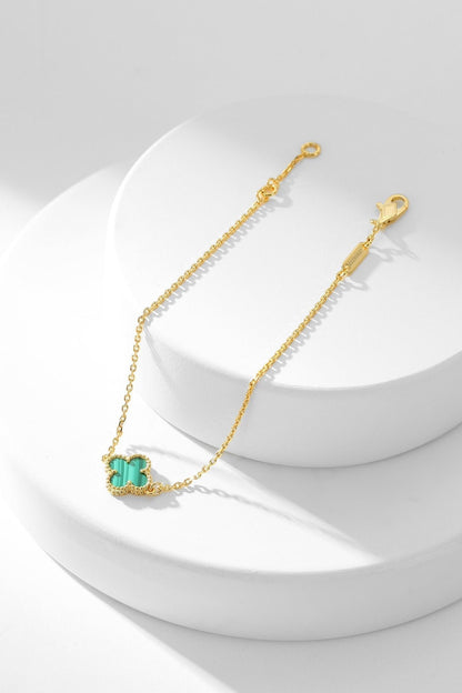 [GALE]クローバーブレスレット マラカイト 1モチーフ