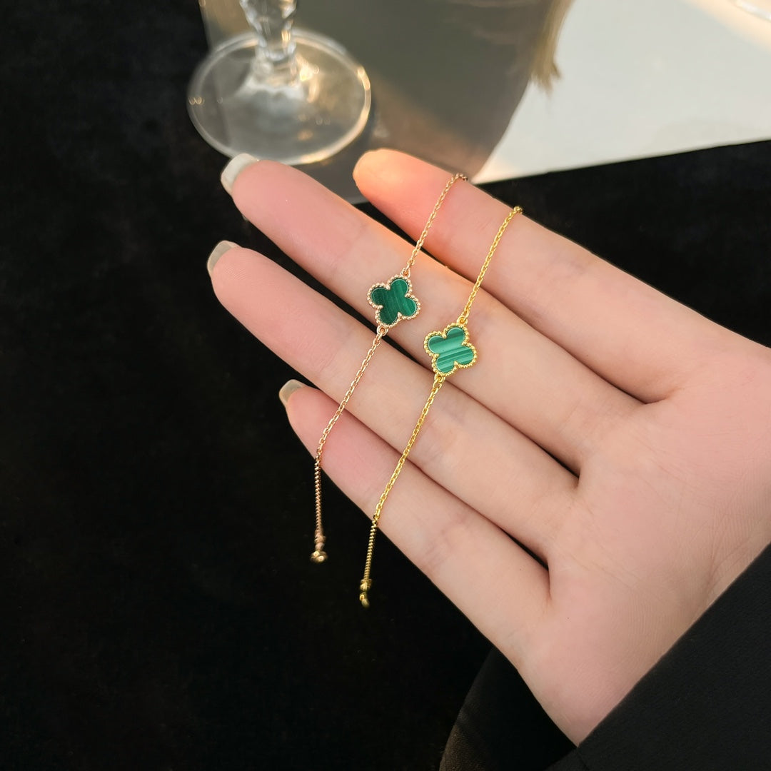 [GALE]クローバーブレスレット マラカイト 1モチーフ