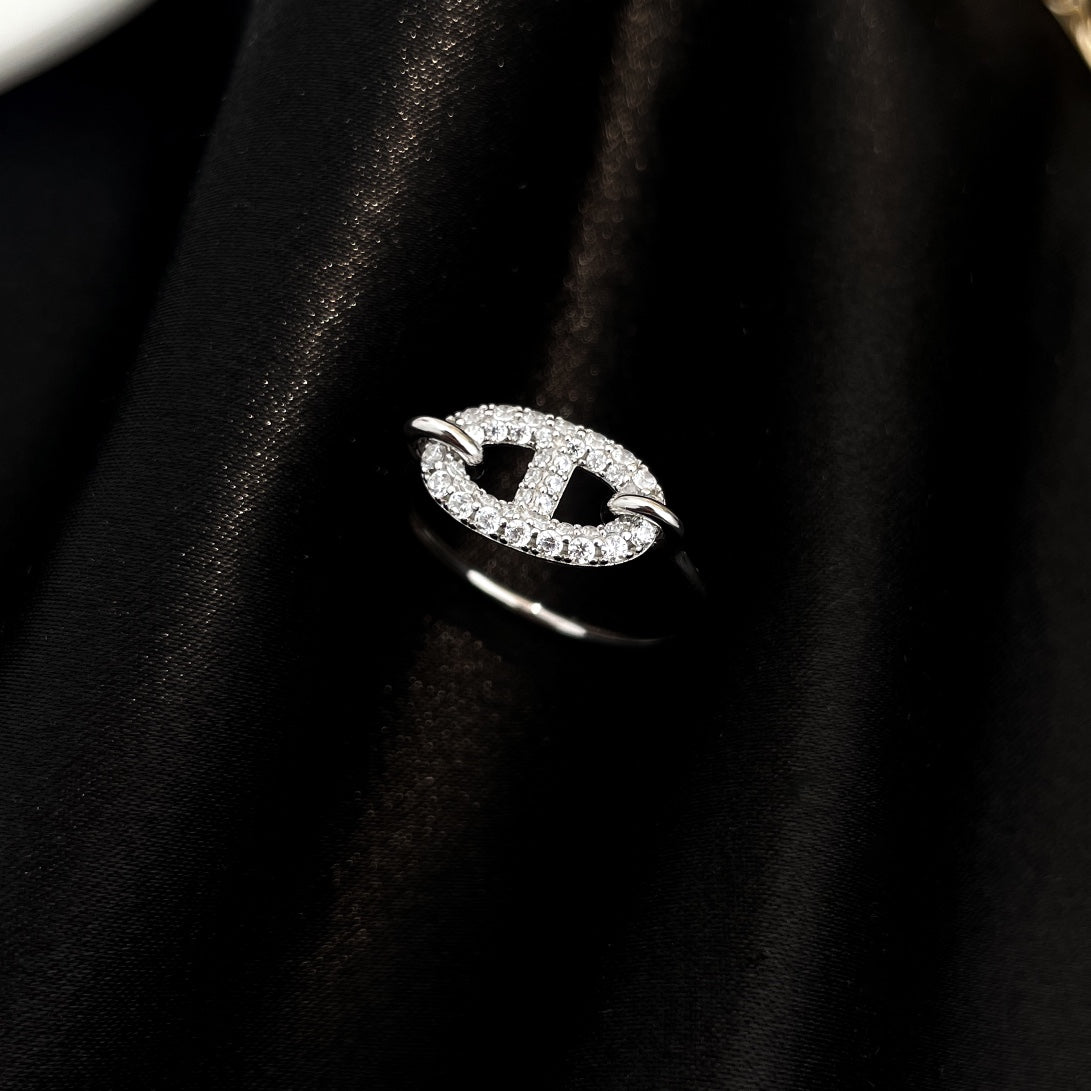 [GALE]RONDE SMALL SILVER DIAMOND RING