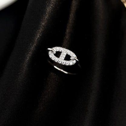 [GALE]RONDE SMALL SILVER DIAMOND RING