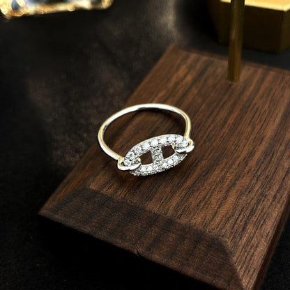 [GALE]RONDE SMALL SILVER DIAMOND RING