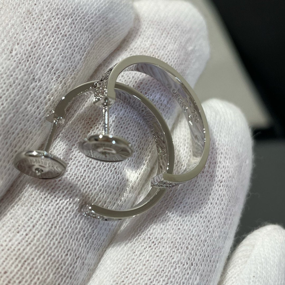 [GALE]LIEBE DIAMANT SILBERNE CREOLEN