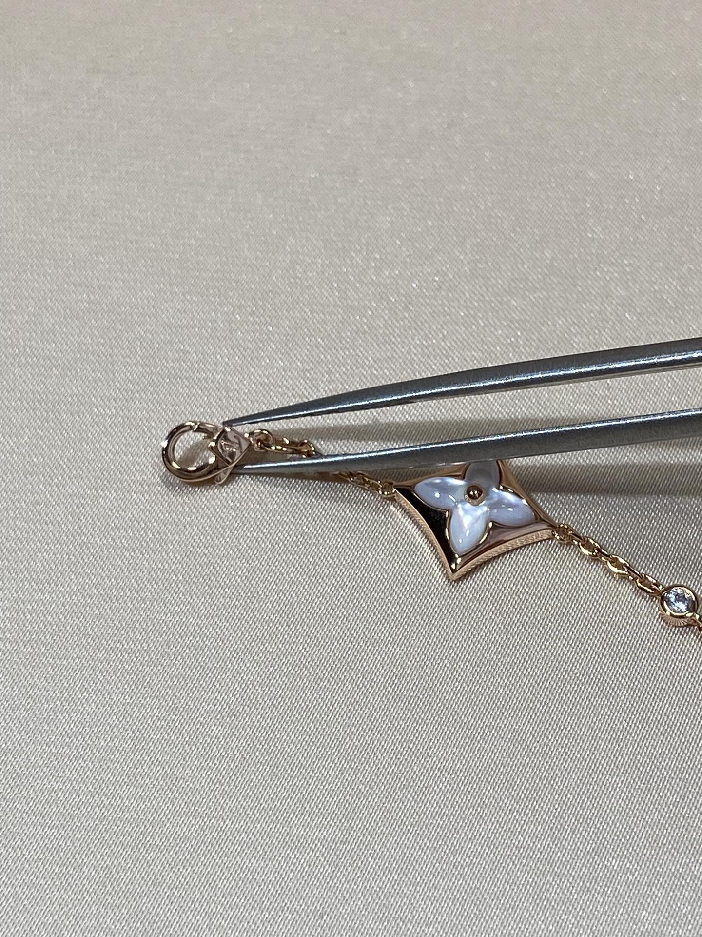 [GALE]STAR 4 MOTIF MOP DIAMOND PINK GOLD BRACELET