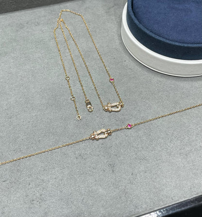 [GALE]FORCE 10 DIAMOND PINK GOLD NECKLACE