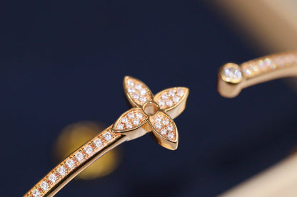 [GALE] IDYLLE OFFENES ARMBAND IN ROSA GOLD MIT DIAMANTENBESETZUNG