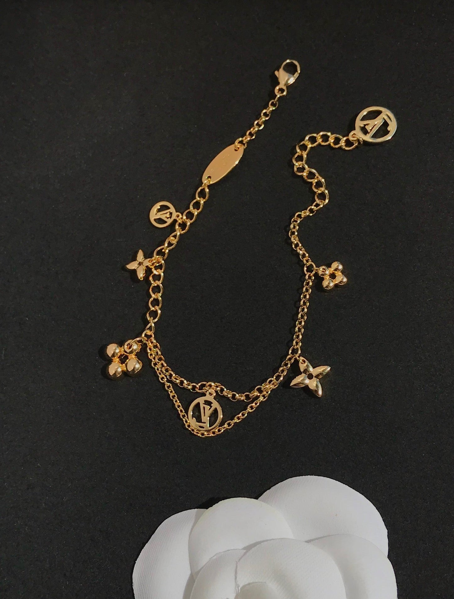 [GALE]BLOOMING PINK GOLD MOP ARMBAND