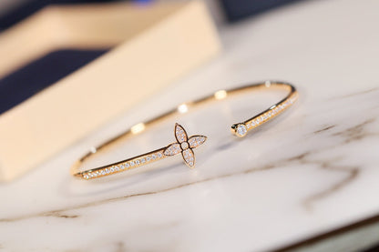[GALE] IDYLLE GOLD OFFENES ARMBAND MIT DIAMANTENBESETZUNG