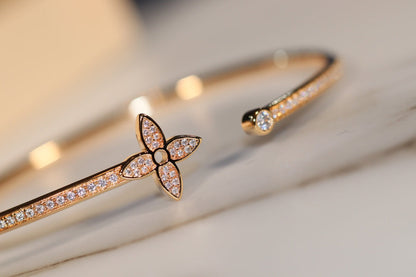 [GALE] IDYLLE GOLD OFFENES ARMBAND MIT DIAMANTENBESETZUNG