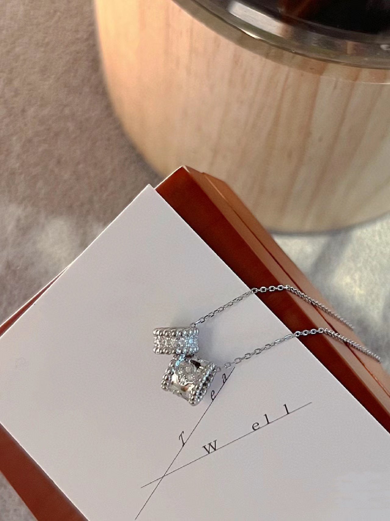 [GALE]PERLEE ダブルペンダント シルバー ダイヤモンドネックレス