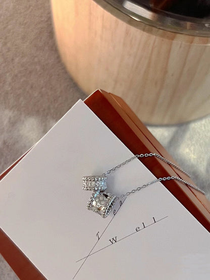 [GALE]PERLEE ダブルペンダント シルバー ダイヤモンドネックレス