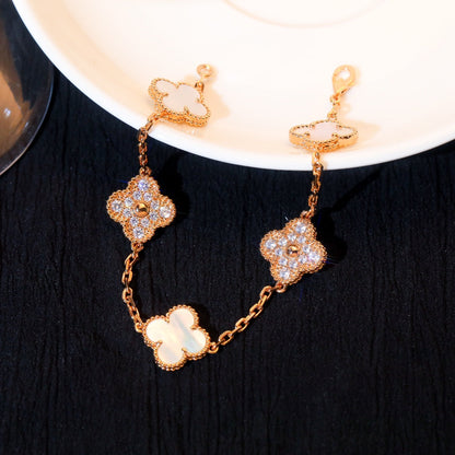 [GALE]KLEBERARMBAND 5-MOTIF WEISSER MOP-DIAMANT 