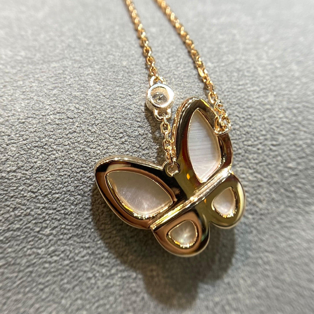 [GALE]バタフライモップダイヤモンドネックレス