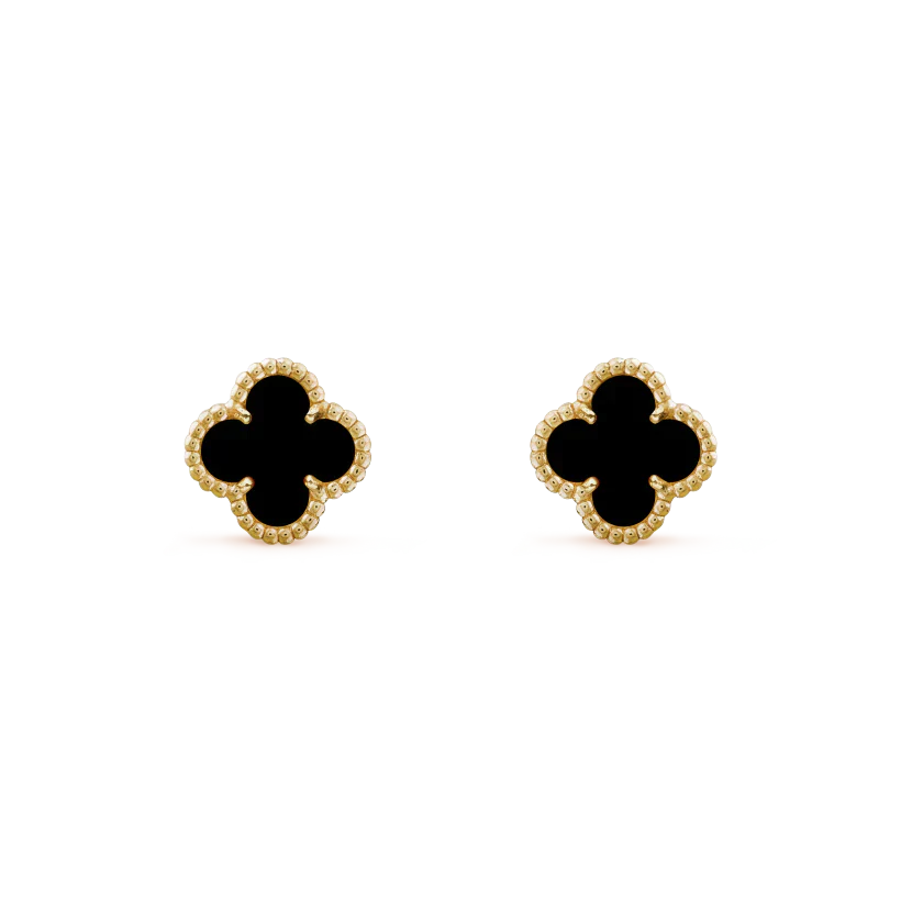 [GALE]CLOVER MINI 9,5MM SCHWARZE MOP-OHRRINGE