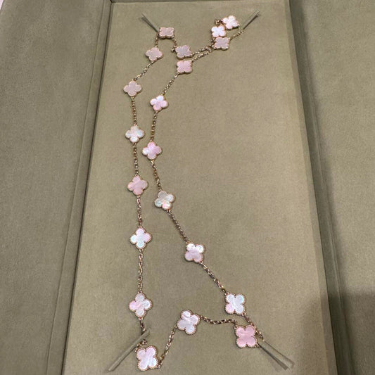 [NOVO]CLOVER 20 MOTIFS ROSA MOP-HALSKETTE