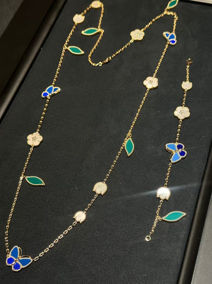 [GALE]LUCKY SPRING BUTTERFLY 15 FLOWER NECKLACE