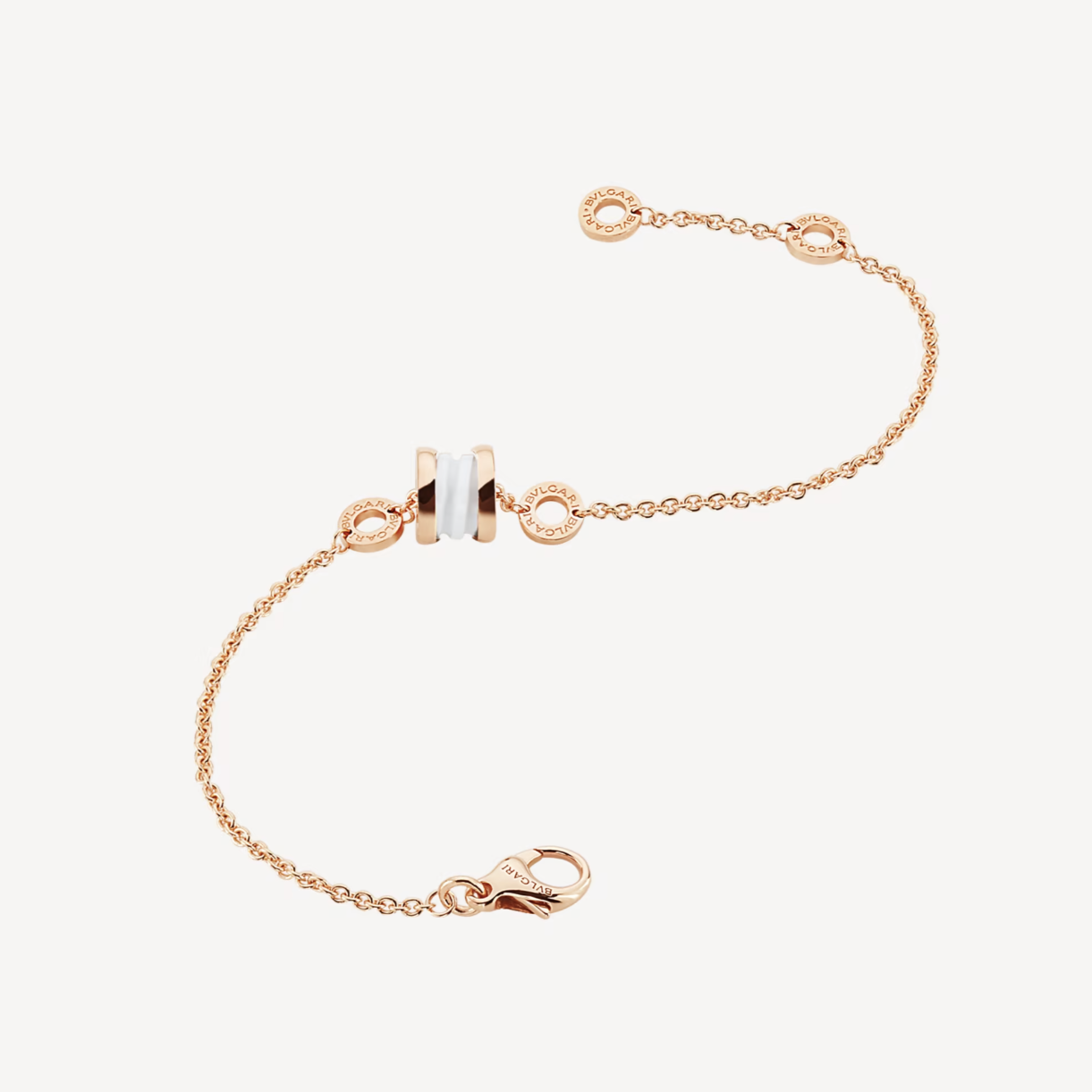 [GALE]ZERO 1 SOFT PINK GOLD AND WHITE CERAMIC BRACELET
