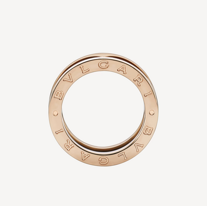 [GALE]ZERO 1 TWO-BAND LOOPS AND BLACK CERAMIC PINK GOLD RING