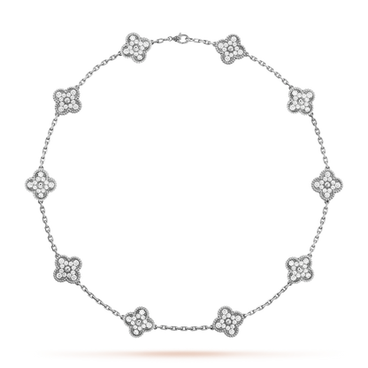 [GALE]CLOVER 10 MOTIFS DIAMOND NECKLACE