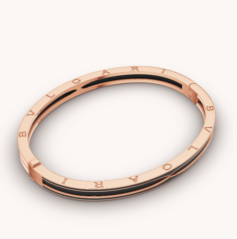 [GALE]ZERO 1 PINK GOLD WITH MATTE BLACK CERAMIC BRACELET