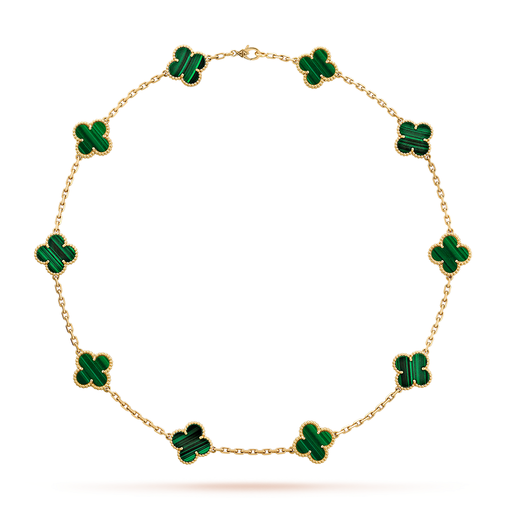 [GALE]CLOVER 10 MOTIFS MALACHITE NECKLACE