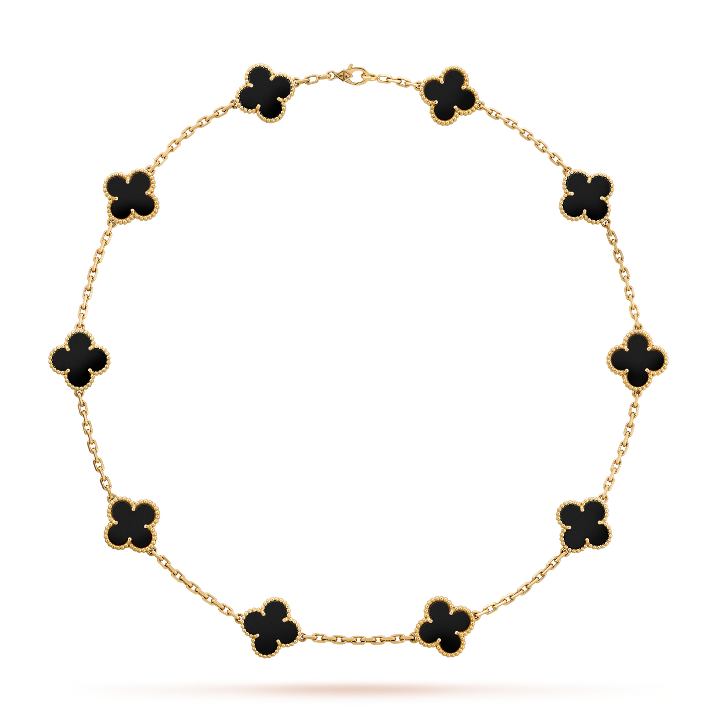[GALE]CLOVER 10 MOTIFS ONYX NECKLACE