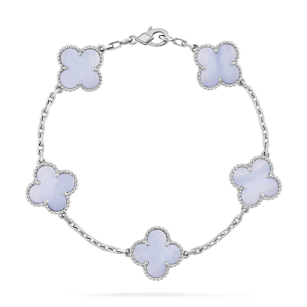 [GALE] CLOVER 5 MOTIF PURPLE CHALCEDONY BRACELET COLLECTION