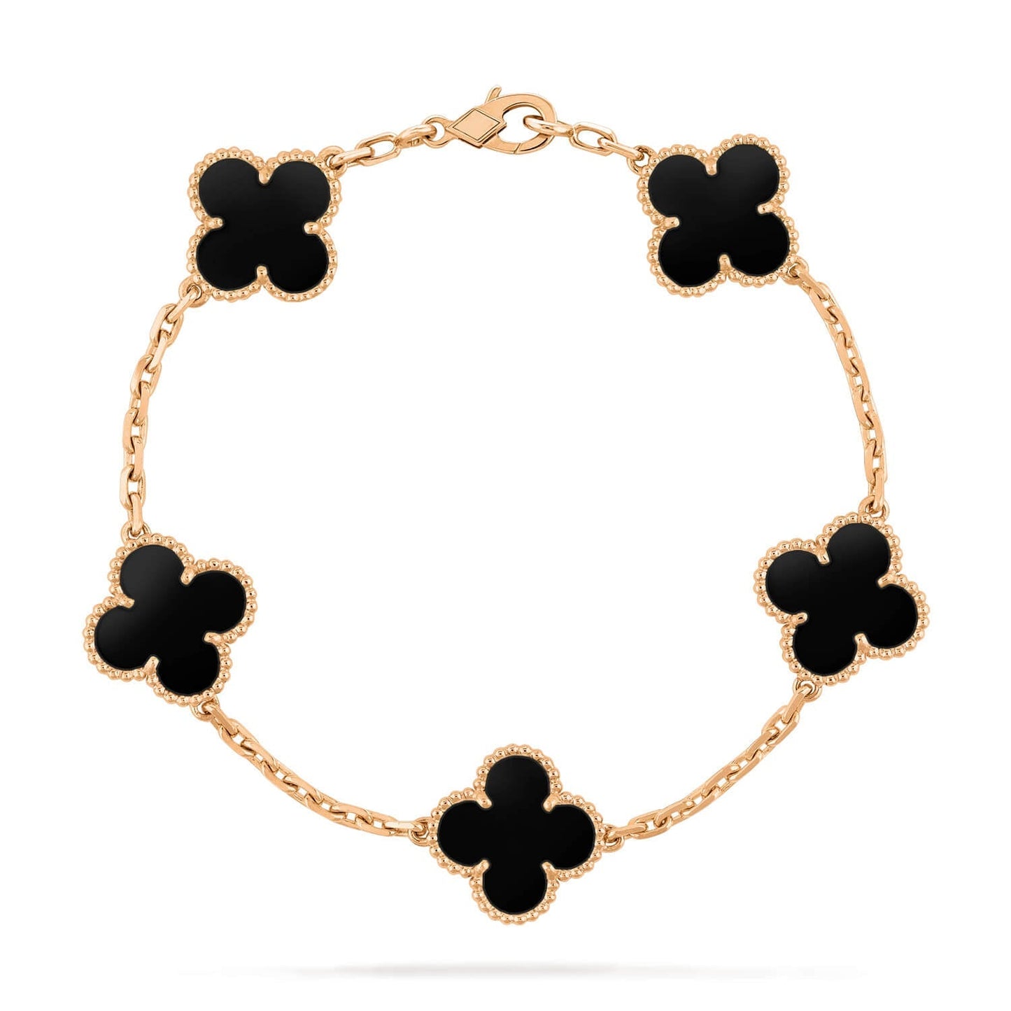 [GALE]CLOVER  5 MOTIFS BLACK ONYX BRACELET