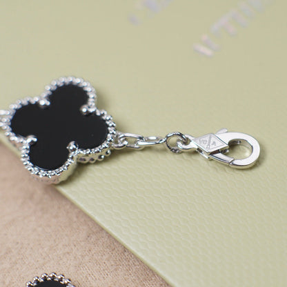 [GALE]CLOVER 5 MOTIF ONYXS  BRACELET SILVER