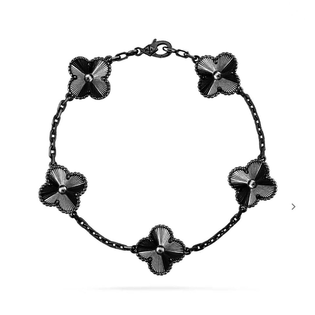 [GALE]CLOVER 5 MOTIF SCHWARZES ARMBAND 