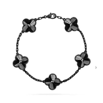 [GALE]CLOVER 5 MOTIF SCHWARZES ARMBAND 