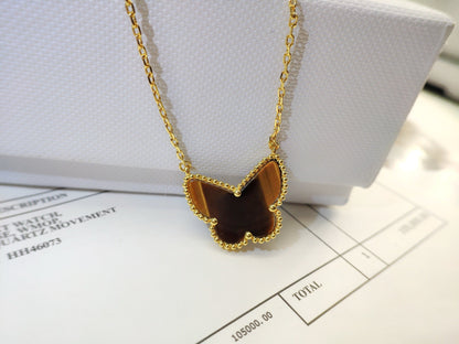 [GALE] TIGER__ EYE BUTTERFLY NECKLACE