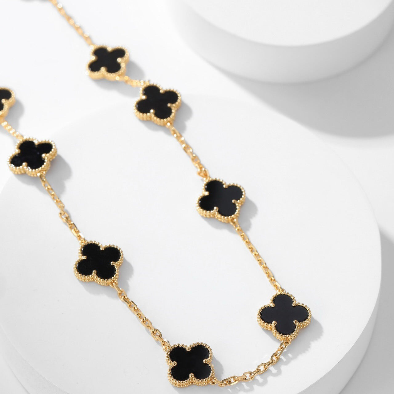 [GALE]CLOVER 10 MOTIFS ONYX NECKLACE