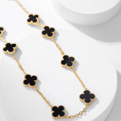 [GALE]CLOVER 10 MOTIFS ONYX NECKLACE