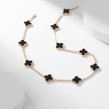 [GALE]CLOVER 10 MOTIFS ONYX NECKLACE