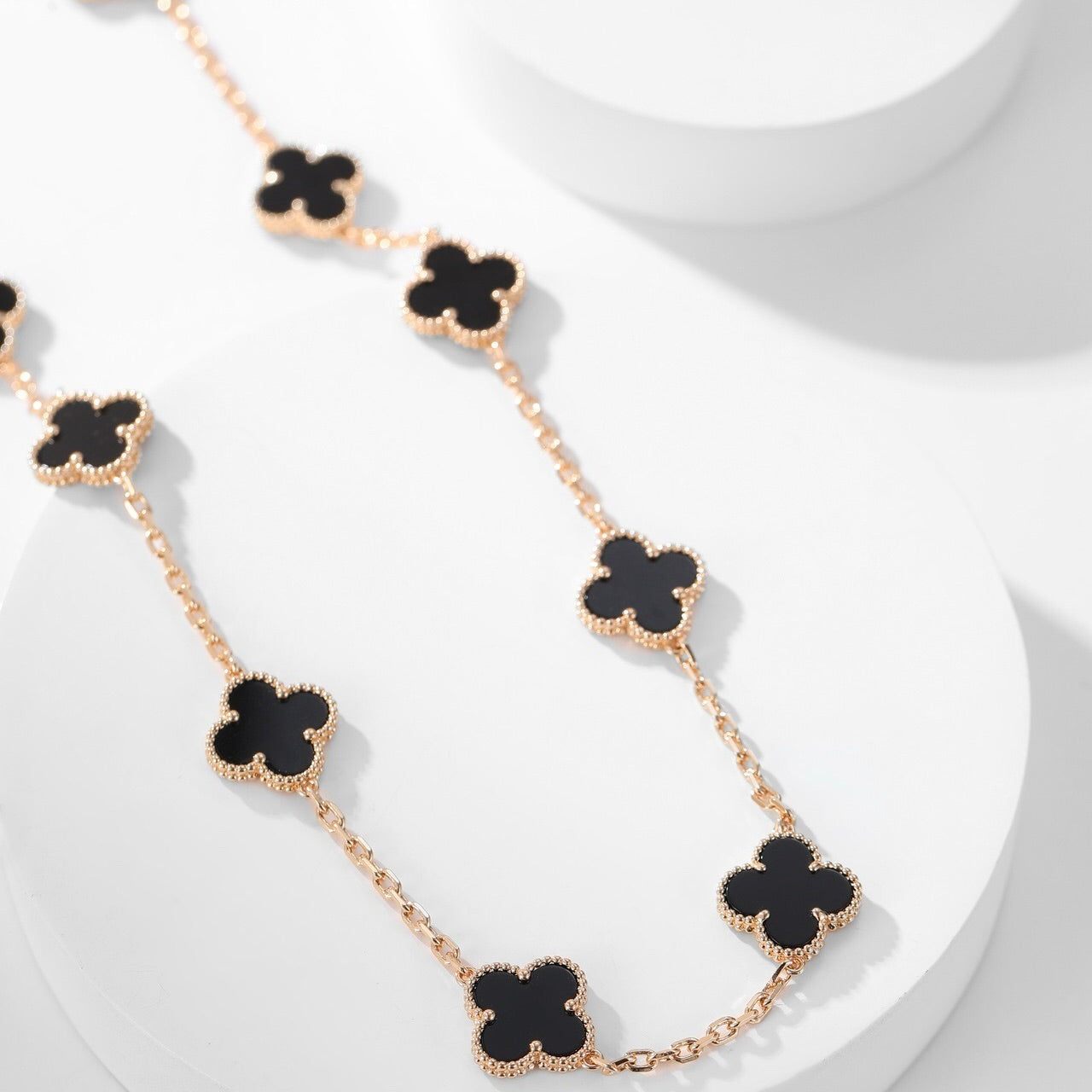 [GALE]CLOVER 10 MOTIFS ONYX NECKLACE