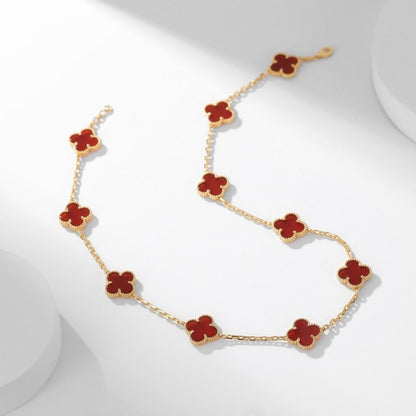 [GALE]CLOVER 10 MOTIFS CARNELIAN NECKLACE