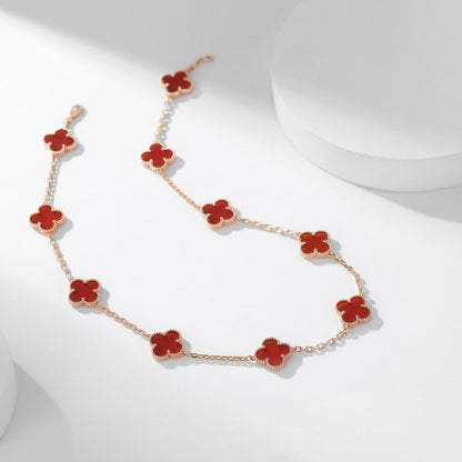 [GALE]CLOVER 10 MOTIFS CARNELIAN NECKLACE
