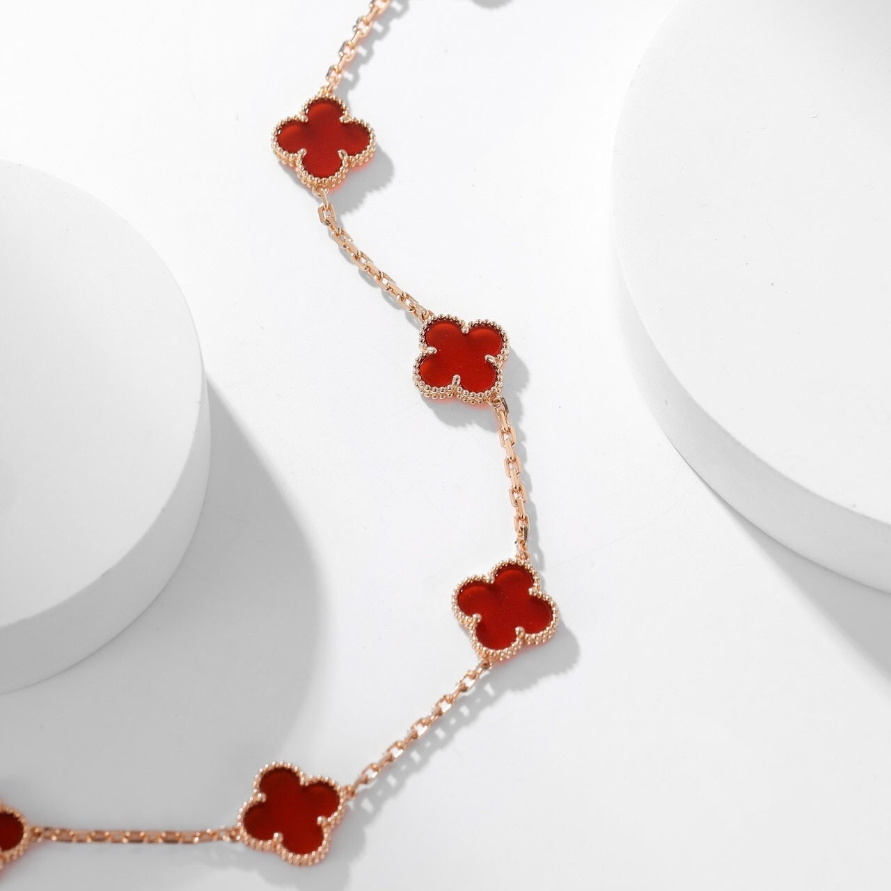 [GALE]CLOVER 10 MOTIFS CARNELIAN NECKLACE